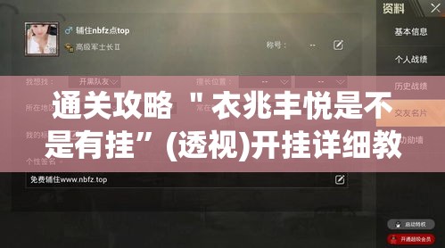 通关攻略 ＂衣兆丰悦是不是有挂	”(透视)开挂详细教程