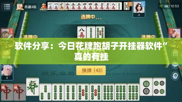软件分享：今日花牌跑胡子开挂器软件	”真的有挂