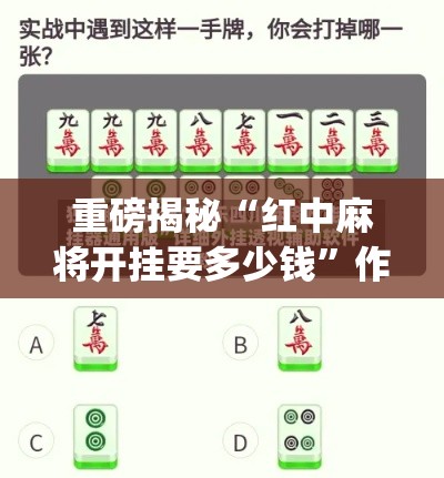 重磅揭秘“红中麻将开挂要多少钱”作弊挂(辅助外挂+