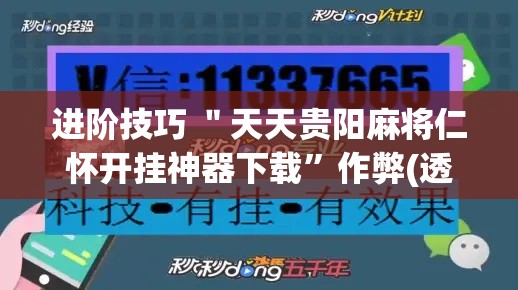 进阶技巧 ＂天天贵阳麻将仁怀开挂神器下载”作弊(透视)透视辅助
