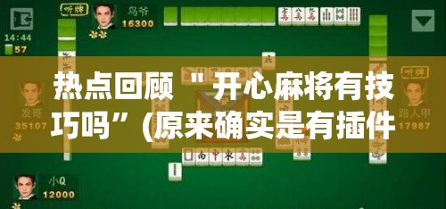 热点回顾 ＂开心麻将有技巧吗”(原来确实是有插件)