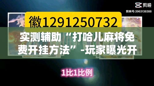 实测辅助“打哈儿麻将免费开挂方法”-玩家曝光开挂流程