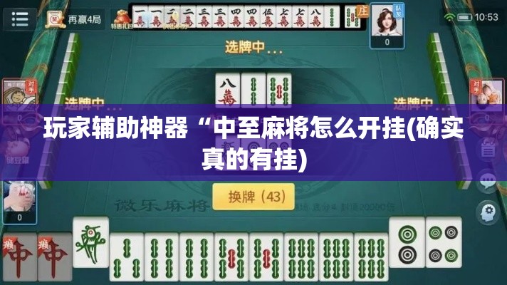 玩家辅助神器“中至麻将怎么开挂(确实真的有挂) 玩家辅助神器“中至麻将怎么开挂(确实真的有挂)