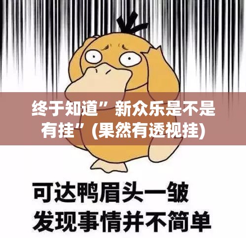 终于知道	”新众乐是不是有挂”(果然有透视挂)