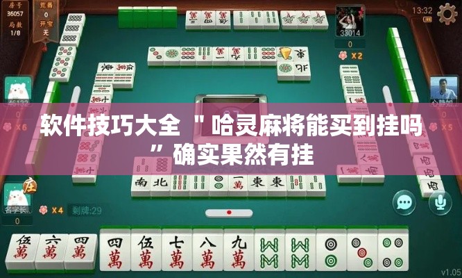 软件技巧大全 ＂哈灵麻将能买到挂吗”确实果然有挂