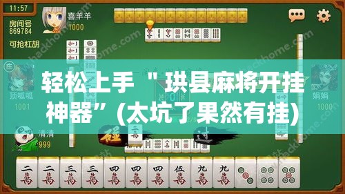 轻松上手 ＂珙县麻将开挂神器”(太坑了果然有挂)