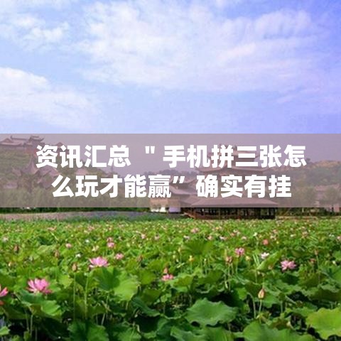 资讯汇总 ＂手机拼三张怎么玩才能赢”确实有挂