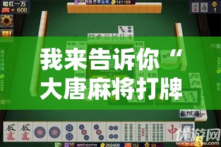 我来告诉你“大唐麻将打牌规律”详细辅助教程分享