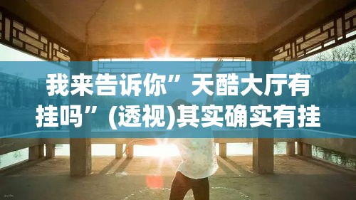 我来告诉你”天酷大厅有挂吗”(透视)其实确实有挂