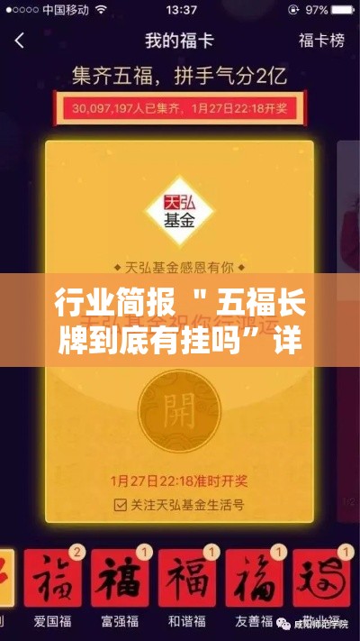 行业简报 ＂五福长牌到底有挂吗”详细外挂辅助详细教程