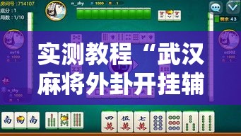 实测教程“武汉麻将外卦开挂辅助教程”详细辅助透视