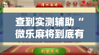 查到实测辅助“微乐麻将到底有挂没器”附透视挂详细教程