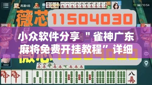 小众软件分享 ＂雀神广东麻将免费开挂教程”详细开挂安装教程