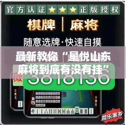 最新教你“星悦山东麻将到底有没有挂”真可以装挂