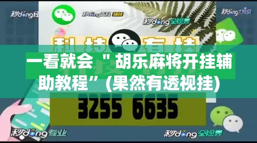 一看就会 ＂胡乐麻将开挂辅助教程”(果然有透视挂)