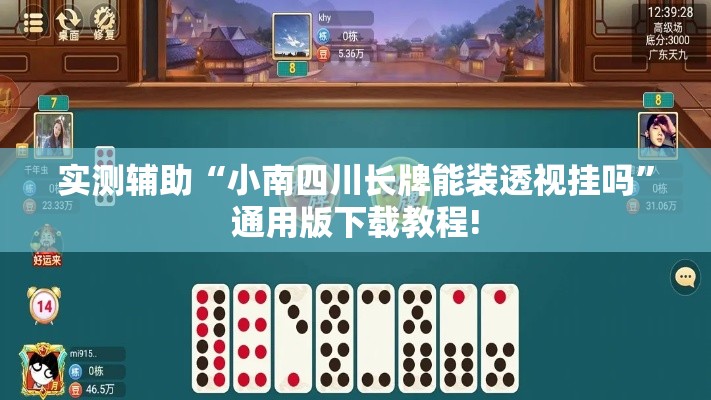 实测辅助“小南四川长牌能装透视挂吗	”通用版下载教程!