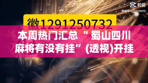 本周热门汇总 ＂蜀山四川麻将有没有挂”(透视)开挂辅助脚本+详细开挂安装教程
