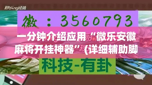 一分钟介绍应用“微乐安徽麻将开挂神器	”(详细辅助脚本)