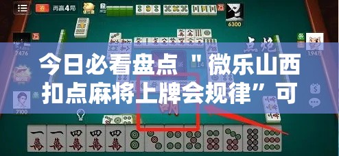 今日必看盘点 ＂微乐山西扣点麻将上牌会规律”可以开挂作弊