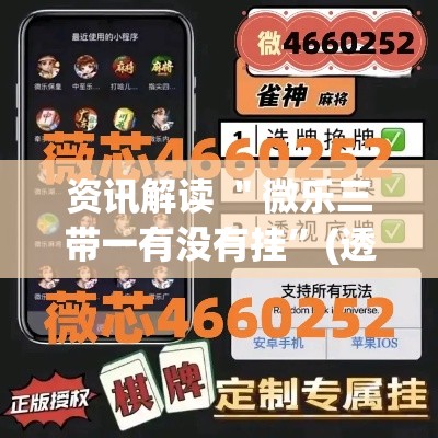 资讯解读 ＂微乐三带一有没有挂”(透视挂)详细用法教程