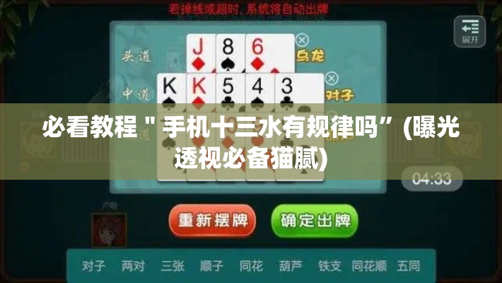 必看教程＂手机十三水有规律吗	”(曝光透视必备猫腻)