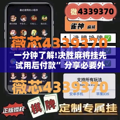 一分钟了解!决胜麻将挂先试用后付款”分享必要外挂教程