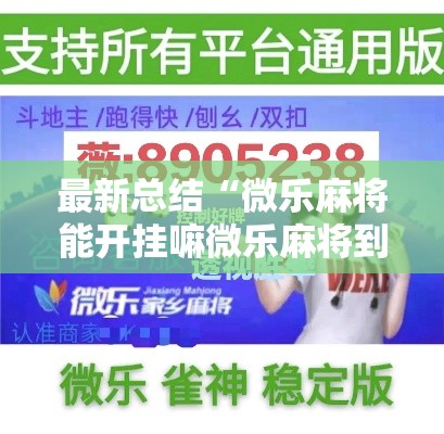 最新总结“微乐麻将能开挂嘛微乐麻将到底有挂没”附透视挂详细教程