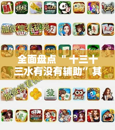 全面盘点 ＂十三十三水有没有辅助”其实确实有挂