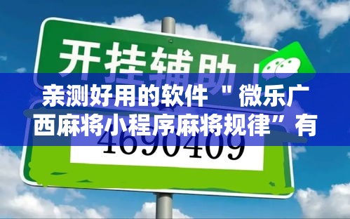 亲测好用的软件 ＂微乐广西麻将小程序麻将规律”有挂详细开挂教程