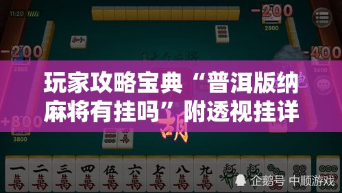 玩家攻略宝典“普洱版纳麻将有挂吗	”附透视挂详细教程