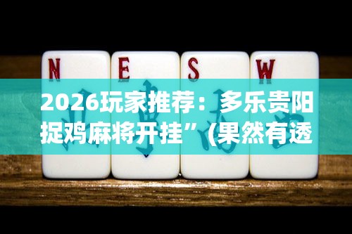 2026玩家推荐：多乐贵阳捉鸡麻将开挂	”(果然有透视挂)