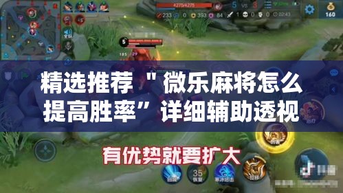 精选推荐 ＂微乐麻将怎么提高胜率”详细辅助透视