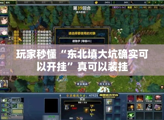玩家秒懂“东北填大坑确实可以开挂”真可以装挂