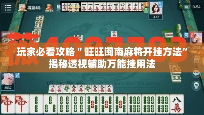 玩家必看攻略＂旺旺闽南麻将开挂方法	”揭秘透视辅助万能挂用法