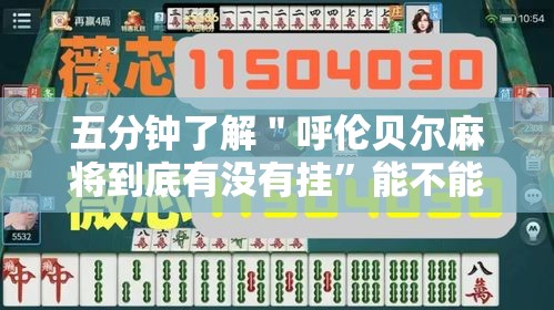 五分钟了解＂呼伦贝尔麻将到底有没有挂”能不能开挂!