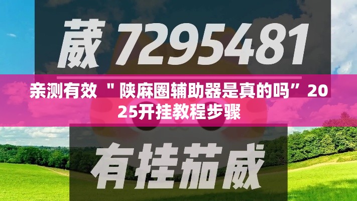亲测有效 ＂陕麻圈辅助器是真的吗”2025开挂教程步骤