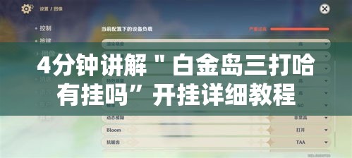4分钟讲解＂白金岛三打哈有挂吗”开挂详细教程