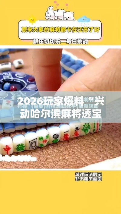 2026玩家爆料“兴动哈尔滨麻将透宝挂	”开挂辅助软件教程