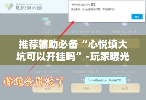 推荐辅助必备“心悦填大坑可以开挂吗”-玩家曝光开挂流程
