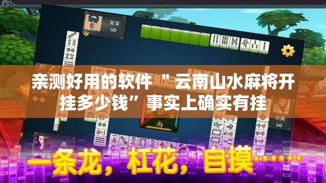 亲测好用的软件 ＂云南山水麻将开挂多少钱”事实上确实有挂