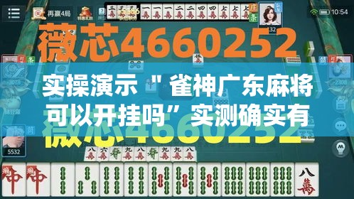 实操演示 ＂雀神广东麻将可以开挂吗	”实测确实有挂