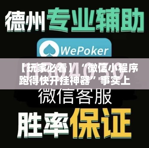 【玩家必看】“微信小程序跑得快开挂神器”事实上真的有挂