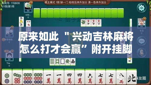 原来如此 ＂兴动吉林麻将怎么打才会赢	”附开挂脚本详细教程